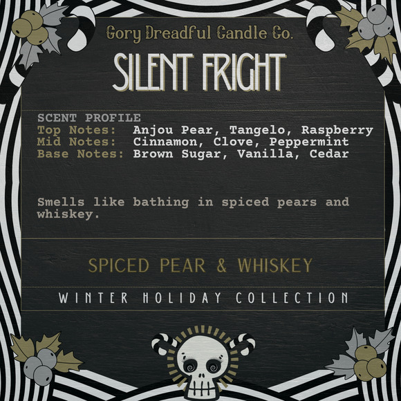 Silent Fright Luxury Crackling Wooden Wick Candle: Spiced Pear & Whiskey Scent - Picture 2 of 9